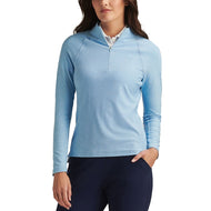 Peter Millar Frauen Melange Raglan Sleeve 1/4 Zip Midlayer - Motorhaube