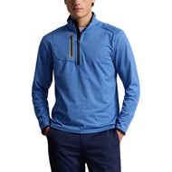 RLX Ralph Lauren Fahrer Stretch Jersey Golf Pullover - Dockside Blue Heather
