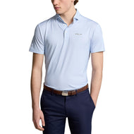 RLX Ralph Lauren bedrucktes leichter Luftstrom -Performance -Golfhemd - Büroblau T -Shirt Zeit