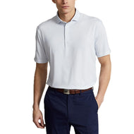 Rlx Ralph Lauren bedrucktes leichter Luftstrom -Performance -Golfhemd - Oxford Blue Geo ordentlich