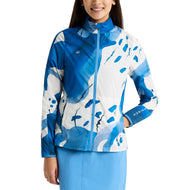 Rohnisch Frauenpackbare Ultraleichte Golfjacke - Blue Aquarelle