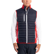 Sunderland Anton gepolsterte Stretch Panel Performance Golf Gilet - Marine/ Rot