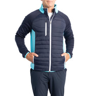 Sunderland Zermatt gepolsterte Stretch Panel Performance Golfjacke - Marine/ Aqua