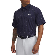 Under Armour Playoff 3.0 Gedrucktes Polo -Golfhemd - Marine/Weiß