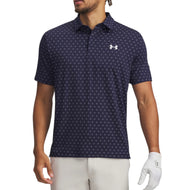 Under Armour Playoff 3 印花高尔夫 Polo 衫 - 海军蓝/白色