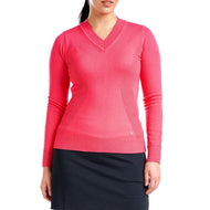 Nivo Frauen Nicole V -Neck -Pullover - Kirsche