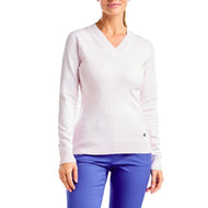 Nivo Frauen Nicole V -Neck -Pullover - rosa Zucker