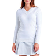 Nivo Frauen Nicole V -Neck -Pullover - Weiß
