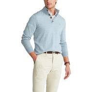 Polo Golf Ralph Lauren Mock Hals Waschbarer Merino Pullover - Chambray Heather
