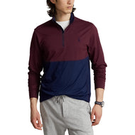 Polo Performance Ralph Lauren 1/4 Zip Peached Jersey - Harvard Wine/French Marine