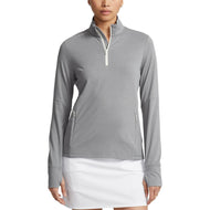 RLX Ralph Lauren Damen Stretch Trikot 1/4 Zip Golf Pullover - Stahlheider/Chic Creme