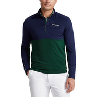 RLX Ralph Lauren Peached Airflow Trikot 1/4 Zip Midlayer - Hunt Club Green/ French Navy
