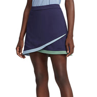 RLX Ralph Lauren Frauen Faux Wrack Stretch Jersey Golf Skort 15 " - Französische Marine/Müdigkeit/Schiff Blau