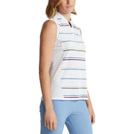 Rlx Ralph Lauren Frauen ärmelloses Zip -Golf -Hemd - rein weißer Multi