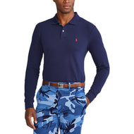 Polo Golf Ralph Lauren Cotton Pique Performance Langarmpolo - französische Marine/Rot
