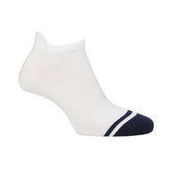 Glenmuir Frauen Eugenie gemusterte Golfsocken - Weiße/Marinestreifen