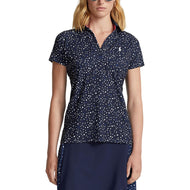 RLX Ralph Lauren Frauen gedruckter Luftstrom V -Ausschnitt Golf Polo -Hemd - Französische Navy Summer Night Stars