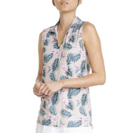 Puma Frauen CloudSpun Paradise ärmellose Golf Polo - Kreide Pink/Hellweiß