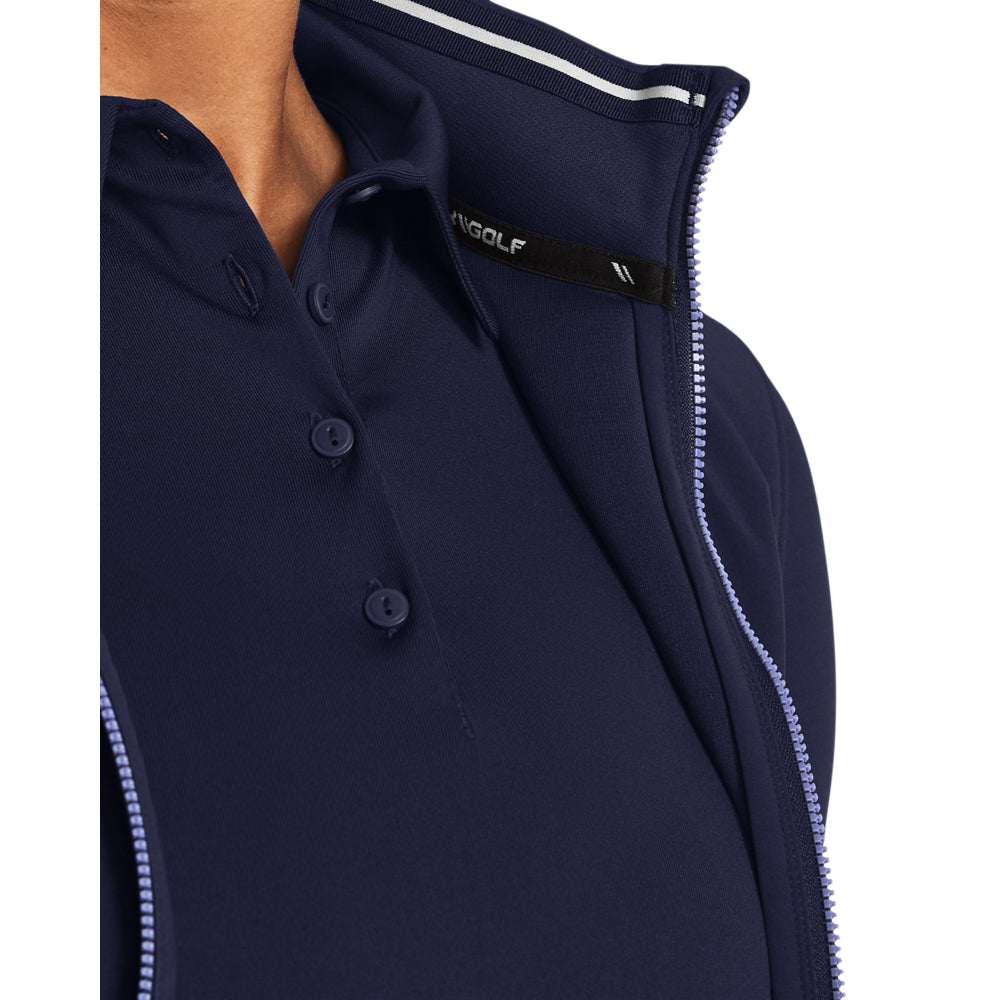 Under Armour Frauensturm Daytona Golf Full Reißverschluss - Mitternacht Marine / Metallic Silber