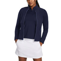 Under Armour Frauensturm Daytona Golf Full Reißverschluss - Mitternacht Marine / Metallic Silber