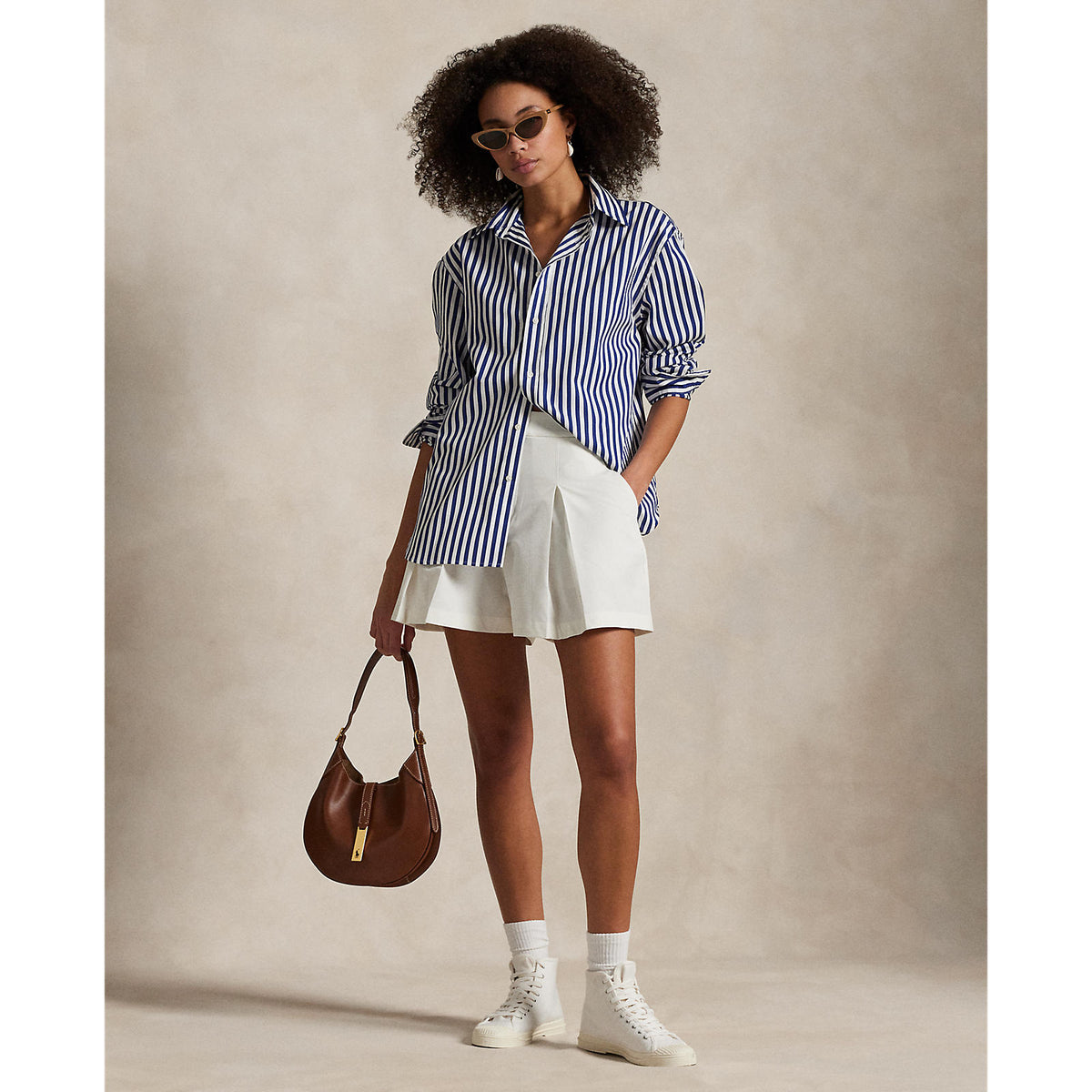 Rlx Ralph Lauren Frauen Performance Plissee Golfshorts - Keramik Weiß
