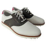 Cole Haan Damen ØriginalGrand Saddle Golfschuhe – Elfenbein/Deep Olive/Weiß/Pink