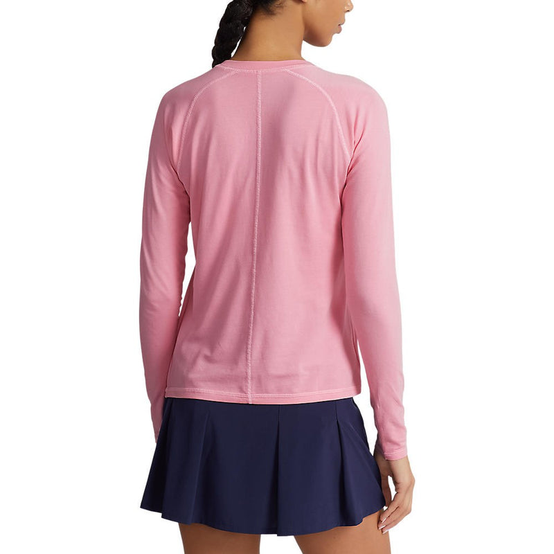 Rlx Ralph Lauren Frauen Langarmdestell Crew Tee - Pink Flamingo