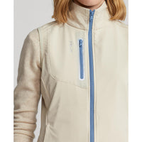 Rlx Ralph Lauren Frauen Tech Terry Full Reißverschluss Golfweste - Sand Heather/Hatteras Blau
