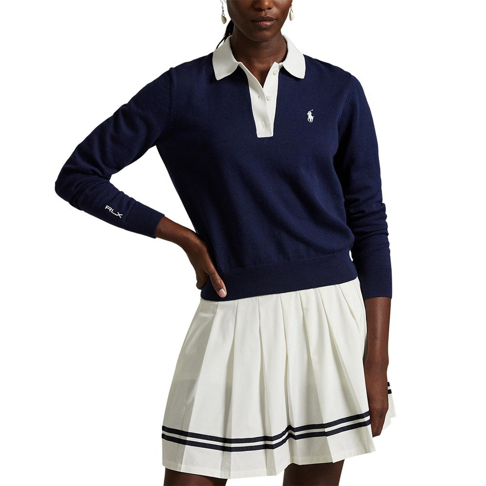 Rlx Ralph Lauren Performance Polo Kragenpullover - Marine/Weiß
