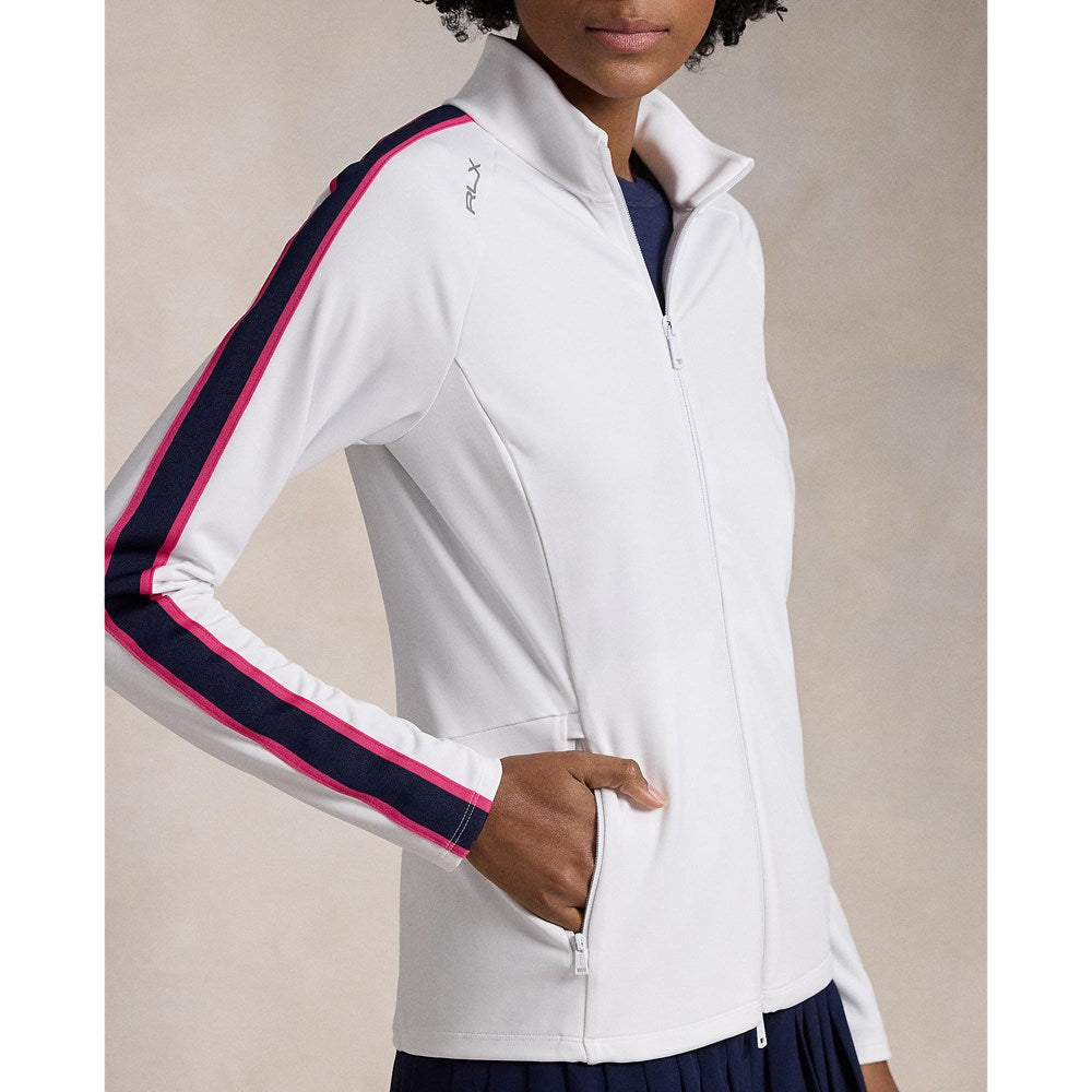 Rlx Ralph Lauren Frauen Power Stretch Mockneck Zip Jacke - Keramik weiß Multi