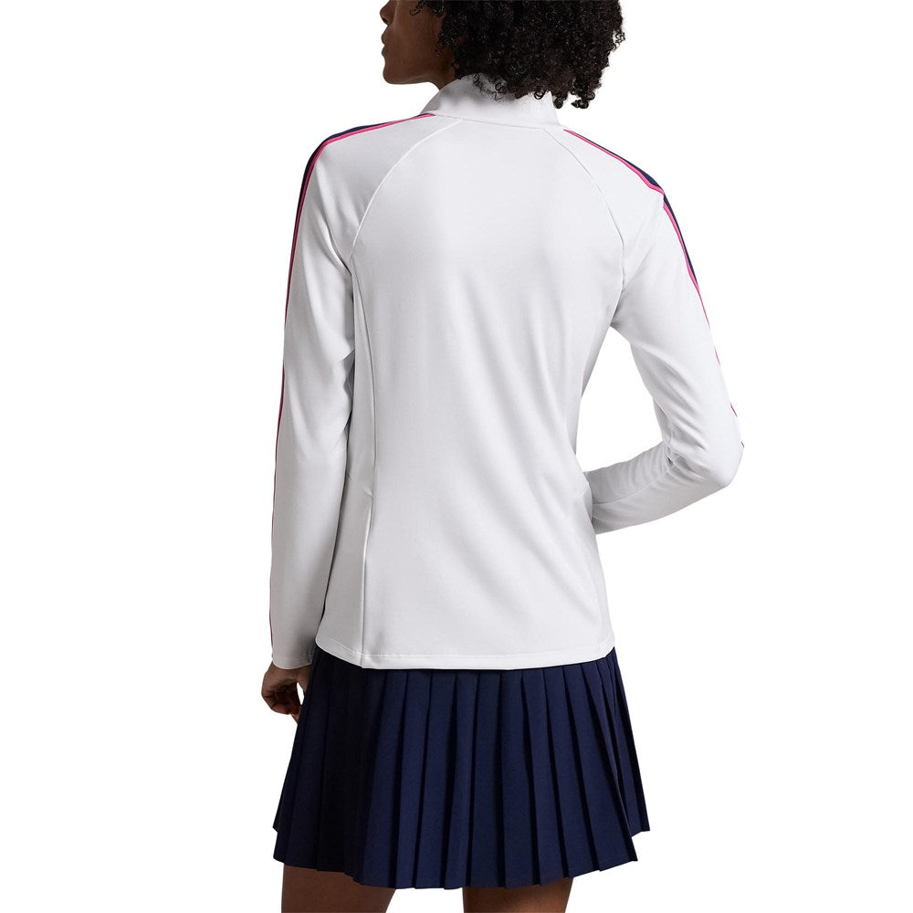 Rlx Ralph Lauren Frauen Power Stretch Mockneck Zip Jacke - Keramik weiß Multi