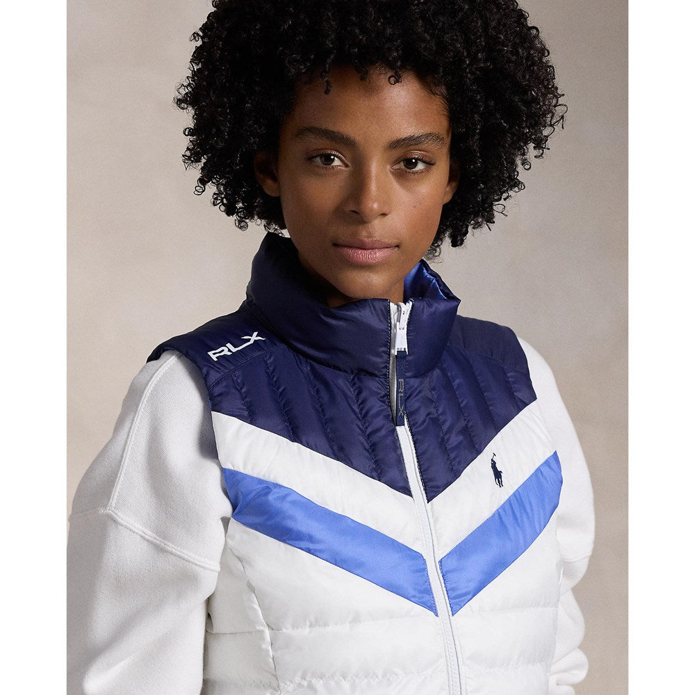 RLX Ralph Lauren Damen Reversible gesteppte Performance -Weste - Keramik weiße Muulti