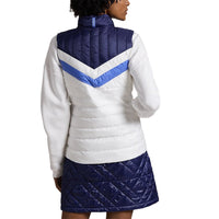 RLX Ralph Lauren Damen Reversible gesteppte Performance -Weste - Keramik weiße Muulti