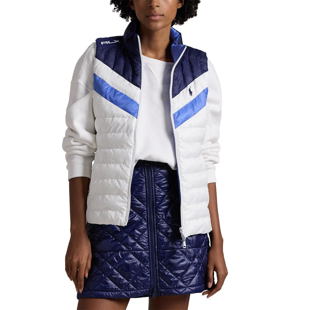 RLX Ralph Lauren Damen Reversible gesteppte Performance -Weste - Keramik weiße Muulti