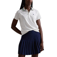 RLX Ralph Lauren Frauentour Pique Strickkrieger Polo -Golfhemd -Keramik Weiß