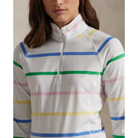 Rlx Ralph Lauren Frauen -Trikot UV Viertel Zip Golf Pullover - Keramikweiß Multi
