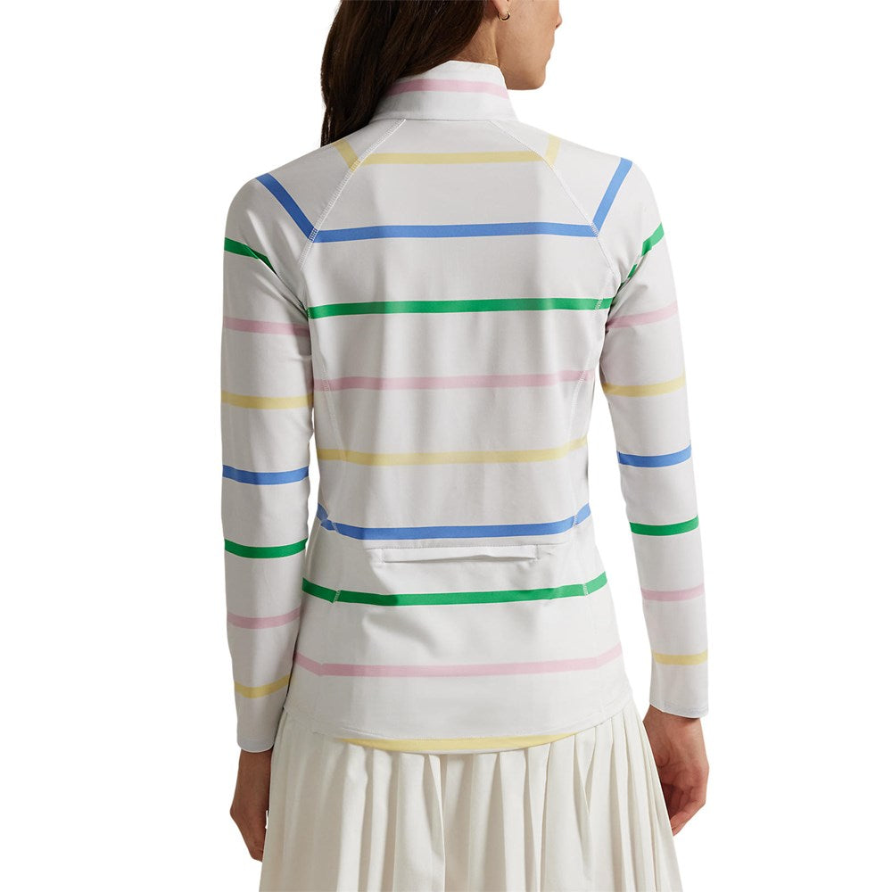 Rlx Ralph Lauren Frauen -Trikot UV Viertel Zip Golf Pullover - Keramikweiß Multi