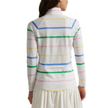 Rlx Ralph Lauren Frauen -Trikot UV Viertel Zip Golf Pullover - Keramikweiß Multi