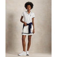 RLX Ralph Lauren 4 -Wege -Stretch -Falten -Golf -Skort - Keramik Weiß/Marine
