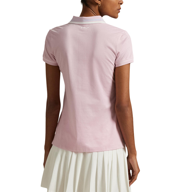 Rlx Ralph Lauren Frauentour Pique Polo -Hemd - Garten Pink/Weiß/Hellblau