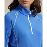 Rlx Ralph Lauren Frauen -Trikot UV Viertel Zip Golf Pullover - Sommerblau
