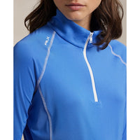 Rlx Ralph Lauren Frauen -Trikot UV Viertel Zip Golf Pullover - Sommerblau