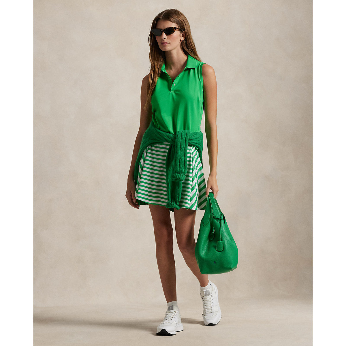 Rlx Ralph Lauren ärmellose Tour Performance Polo Shirt - Tiller Green