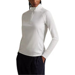 RLX Ralph Lauren Women's UV Stretch Jersey 1/4 Zip Golf Pullover - Ceramic White