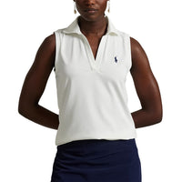 Rlx Ralph Lauren Tour Pique V -Ausschnitt ärmelloses Poloshirt - Keramik weiß