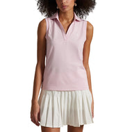 Rlx Ralph Lauren Tour Pique V -Ausschnitt ärmellose Polo -Hemd - Garten Pink