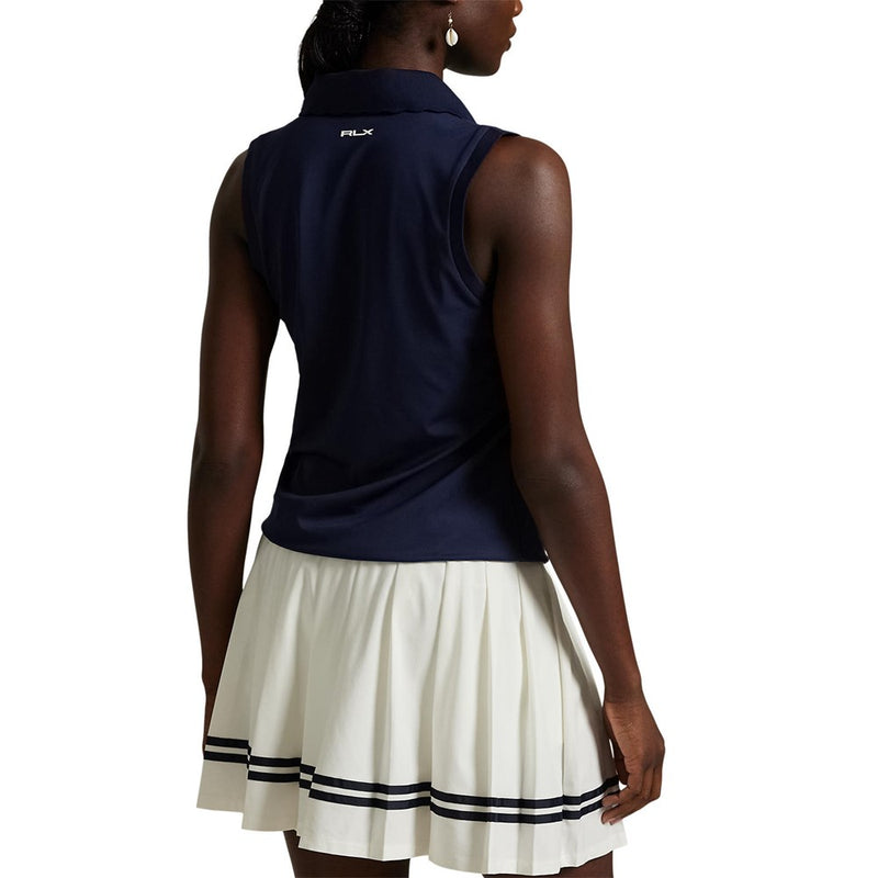 RLX Ralph Lauren Tour Pique V -Ausschnitt ärmellose Polo -Hemd - Refinierte Marine