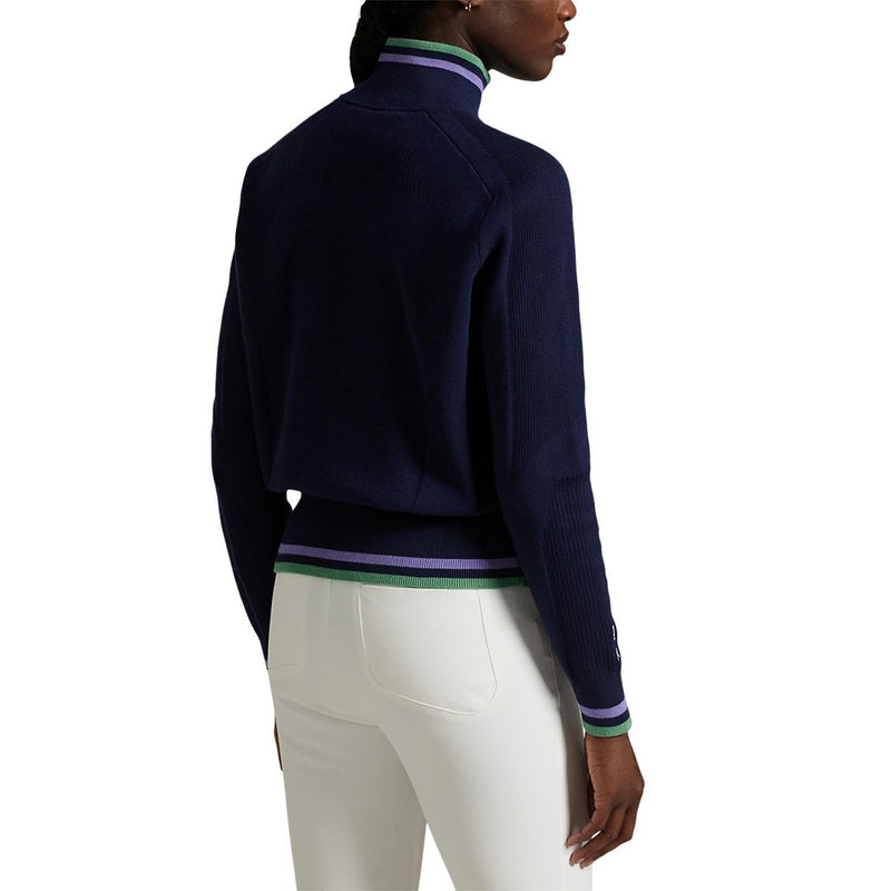 RLX Ralph Lauren Women's Coolmax Wool 1/4 Zip Pullover - Refinded Navy