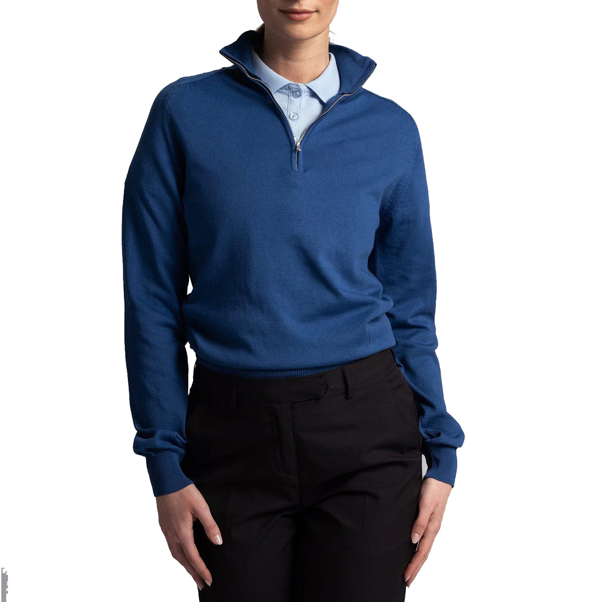 Cross Women's Greta 1/4 Reißverschlussgolf -Strick - True Blue