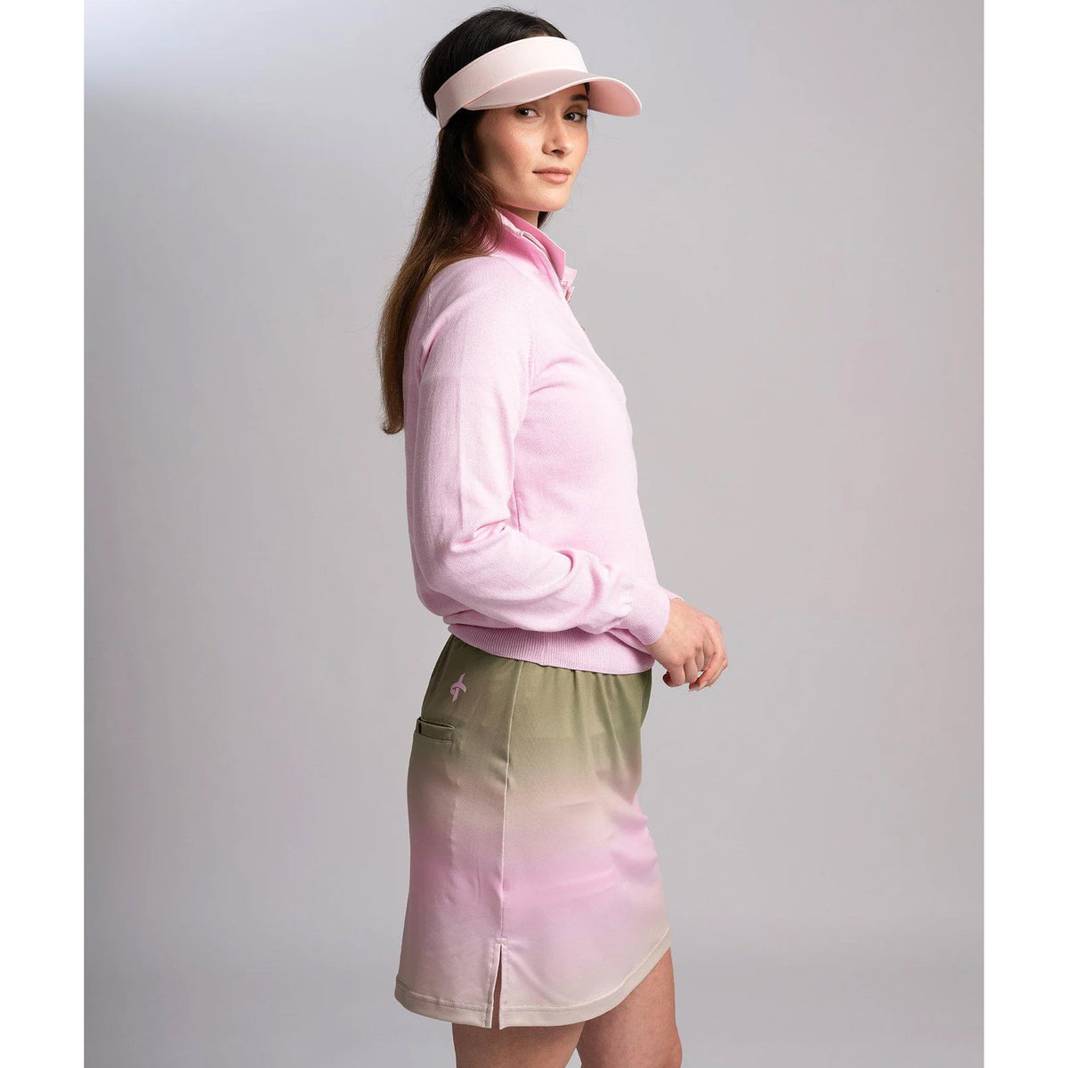 Cross Women's Greta 1/4 Reißverschlussgolf -Strick - Lila Sachet